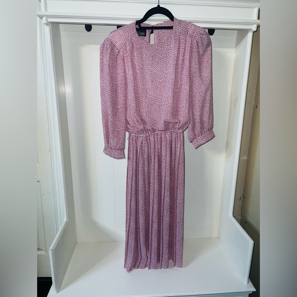Vintage Alexis Fashions INC Pink Patterned Dress